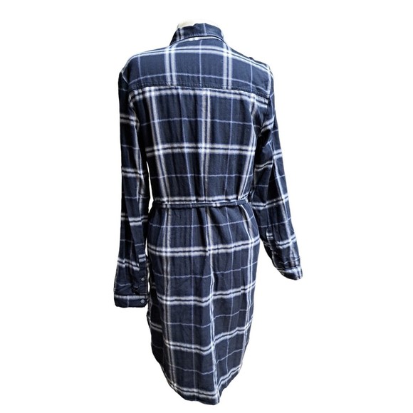 Abercrombie & Fitch Women Shirt Dress Size M Black Plaid Button Up Long Sleeve - Picture 3 of 6